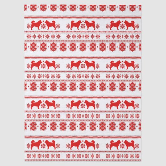 Red Nordic Malamute Dog Christmas Tissuepapier (Voorkant)