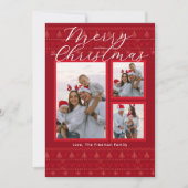Red Nordic Multi-Photo Merry Christmas Kaart (Voorkant)