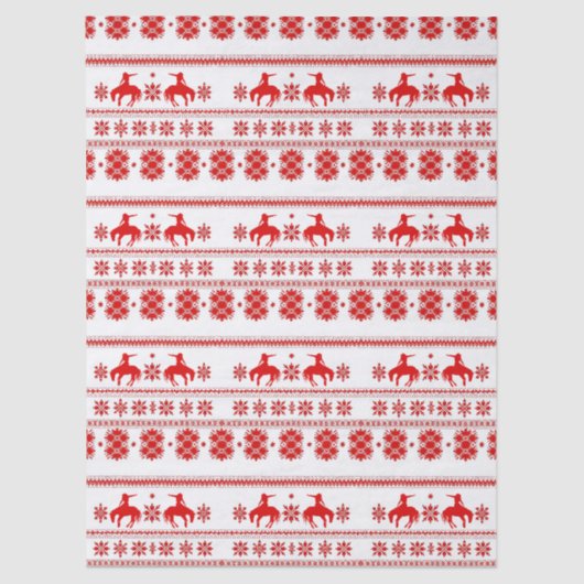 Red Nordic Rodeo Cowboy Christmas Tissuepapier (Voorkant)
