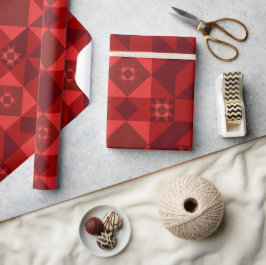 Red Nordic Star Christmas Bright Cadeaupapier