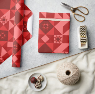 Red Nordic Star Christmas Bright Cadeaupapier