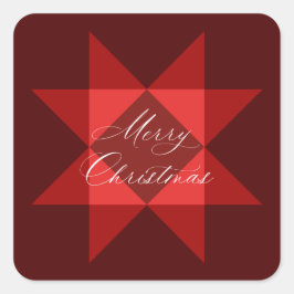 Red Nordic Star Christmas Vierkante Sticker