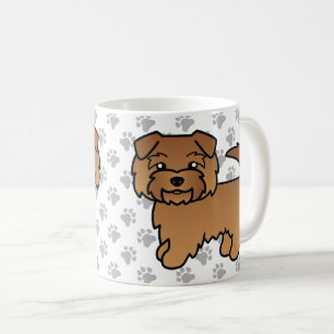 Red Norfolk Terrier Cartoon Dog & Paws Koffiemok