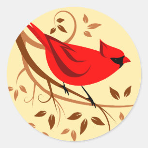 Red Northern Cardinale Stickers