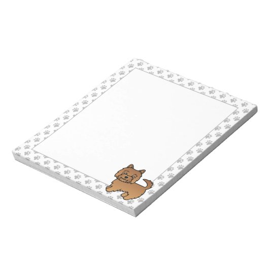 Red Norwich Terrier Cute Cartoon Dog Notitieblok (Gedraaid)