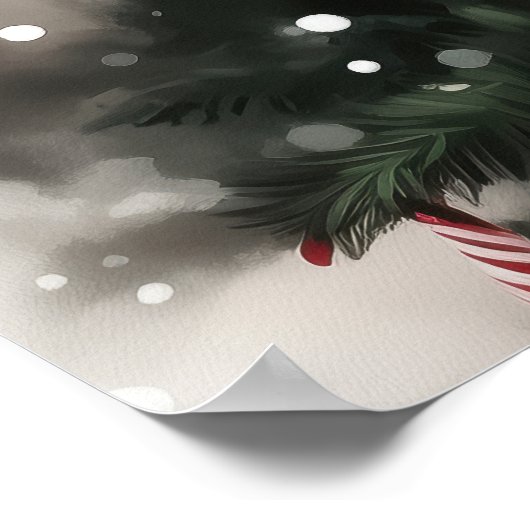 Red Nose Reindeer Christmas Wall Art Poster (Hoek)