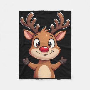 Red Nose Rendier Christmas Schattigee feestelijke Fleece Deken