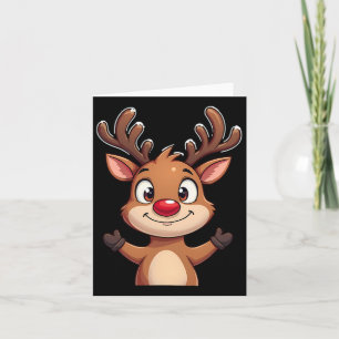 Red Nose Rendier Christmas Schattigee feestelijke Kaart