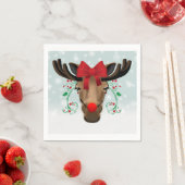 Red Nosed Kerstmis Moose Holiday Humor Servetten (Insitu)