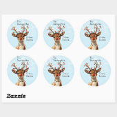  Red Nosed Reindeer Kind Gift Kerst Ronde Sticker (Vel)