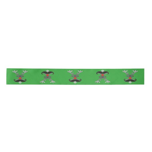 Red Nosed Rudolph met Mustache + jouw idee Lint (Voorkant)