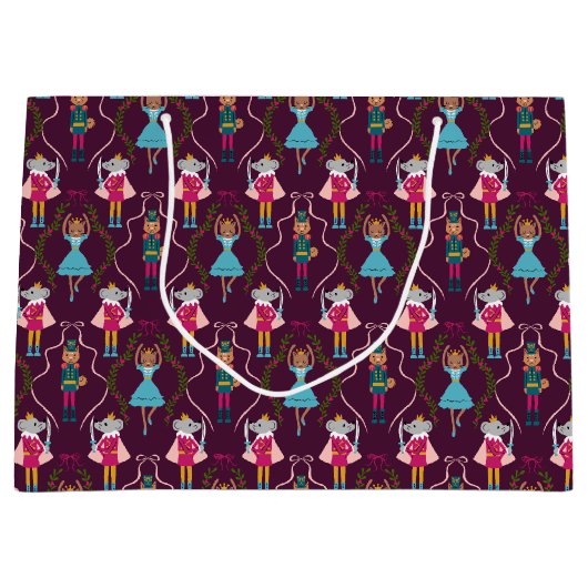 Red Nutcracker Animals Pattern Groot Cadeauzakje (Voorkant)