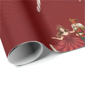 Red Nutcracker Clara Candy Cane Cadeaupapier (Rol Hoek)