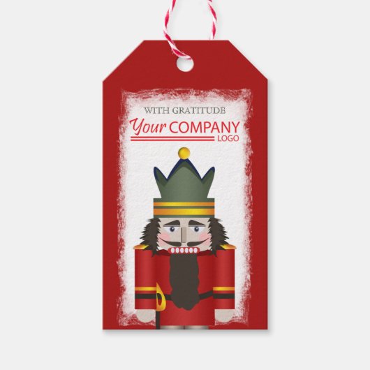 Red Nutcracker Company Logo Christmas Gift Label Cadeaulabel (Voorkant)