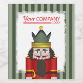 Red Nutcracker Company Logo Christmas Wijn Etiket (Enkel label)