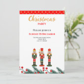Red Nutcracker Famille de Noël invitation (Debout devant)