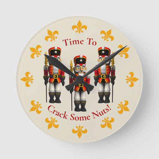 Red Nutcracker Kerstmis - Soldaat Time Ronde Klok (Voorkant)