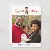 Red Nutcracker Noël Carte photo de vacances (Devant)