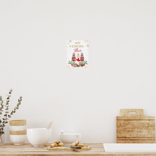 Red Nutcracker Winter Onederland Hot Cocoa Bar Poster (Keuken)