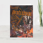 Red Oak Leaves en Word Art Thanksgiving Kaart (Voorkant)