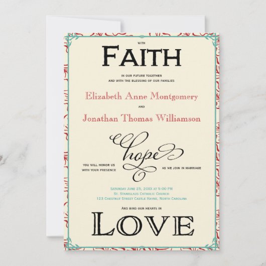 Red Oak verlaat land bruiloft uitnodiging (Voorkant)