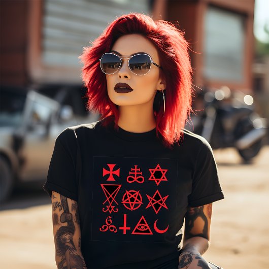 Red Occult Symbols T-shirt