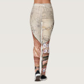 Red Octopus Compass Map beige Leggings (Achterkant)