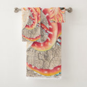 Red Octopus Map Comass Marine Bad Handdoek (Insitu)