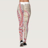 Red Octopus Map Compass Leggings (Achterkant)
