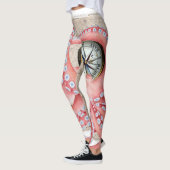 Red Octopus Map Compass Leggings (Links)