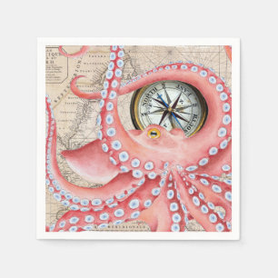 Red Octopus Map Compass Servet