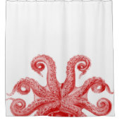 Red  Octopus Tentacles Illustratie Douchegordijn (Voorkant)