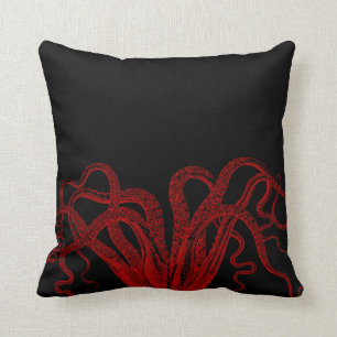 Red Octopus Tentacles Illustratie Kussen