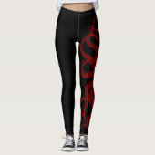 Red  Octopus Tentacles Illustratie Leggings (Voorkant)