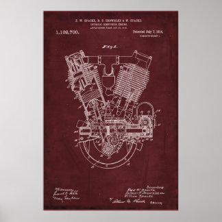 Red | Octrooi voor verbrandingsmotoren Poster