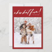 Red Oh What Fun Noël Carte photo (Devant)