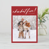 Red Oh What Fun Noël Carte photo (Debout devant)