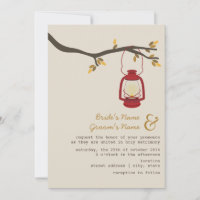 Red Oil Lantern Wilderness / Camping Fall Wedding