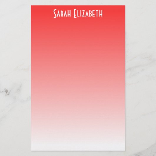 Red Ombre Stationery Briefpapier (Voorkant)