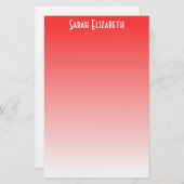 Red Ombre Stationery Briefpapier (Voorkant / Achterkant)