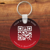 Red Ombre Voeg aangepaste zakelijke Qr-codescan to Sleutelhanger (Voorkant)