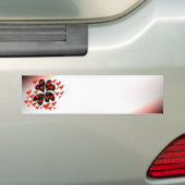 Red on Black Hearts Bumpersticker (Op auto)