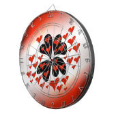 Red on Black Hearts Dartbord (Voorkant Rechts)
