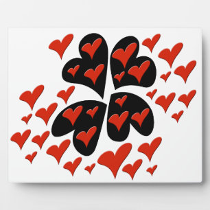 Red on Black Hearts Fotoplaat