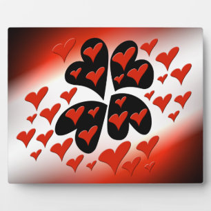 Red on Black Hearts Fotoplaat