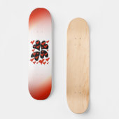 Red on Black Hearts Skateboard (Recto)