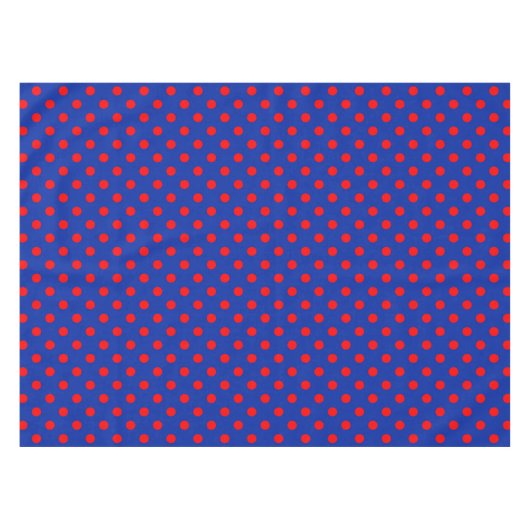 Red On Blue Polka Dots Pattern Design Tafelkleed (Voorkant (Horizontaal))