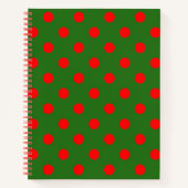 Red On Green Polka Dots Pattern Design  Notitieboek (Voorkant)