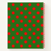 Red On Green Polka Dots Pattern Design  Notitieboek (Achterkant)