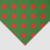 Red On Green Polka Dots Pattern Design  Tissuepapier (Detail)
